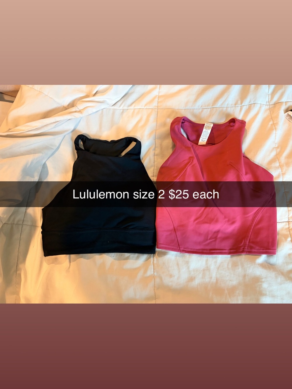 lululemon athletica High-Neck Crop Tank Top - Black & Pink